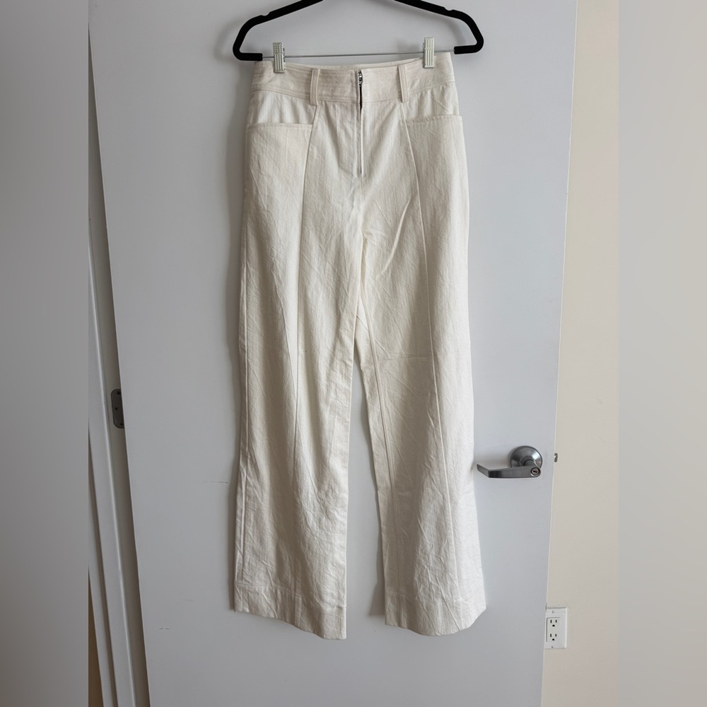 Cream High-Waisted Pants